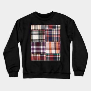 Madras ,Preppy Patchwork Madras Crewneck Sweatshirt